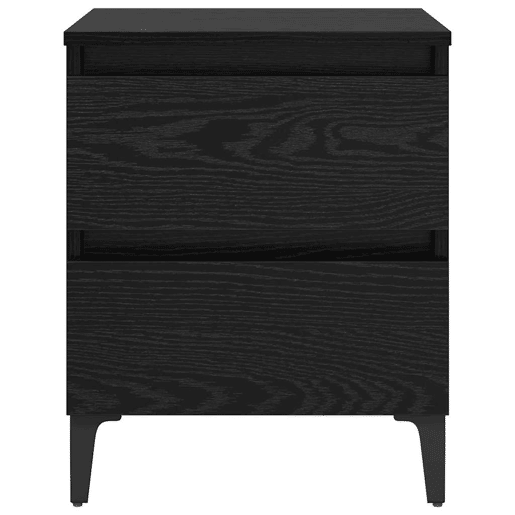 Lote de 2 Mesa De Cabeceira - Mesinha De Cabeceira Carvalho preto 40 x 35 x 50 cm