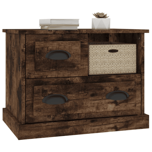 Mesa De Cabeceira - Mesinha De Cabeceira 60x39x45 cm cor carvalho fumado