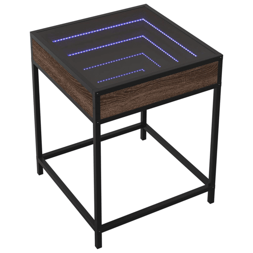 Mesa De Cabeceira - Mesinha De Cabeceira c LED Infinity 40x40x51 cm carvalho castanho