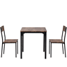 Conjunto de sala de jantar - Mesa com 2 cadeiras - Vintage castanho