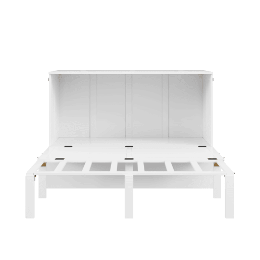 Cama rebatível 140x200 cm - Cama de parede com estrado, cama vertical com estrado, cama juvenil - Branca