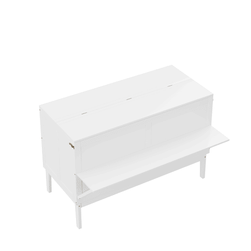 Cama rebatível 140x200 cm - Cama de parede com estrado, cama vertical com estrado, cama juvenil - Branca