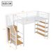 Cama alta para niños 98x255 Cama alta para niños 98x255 Blanco