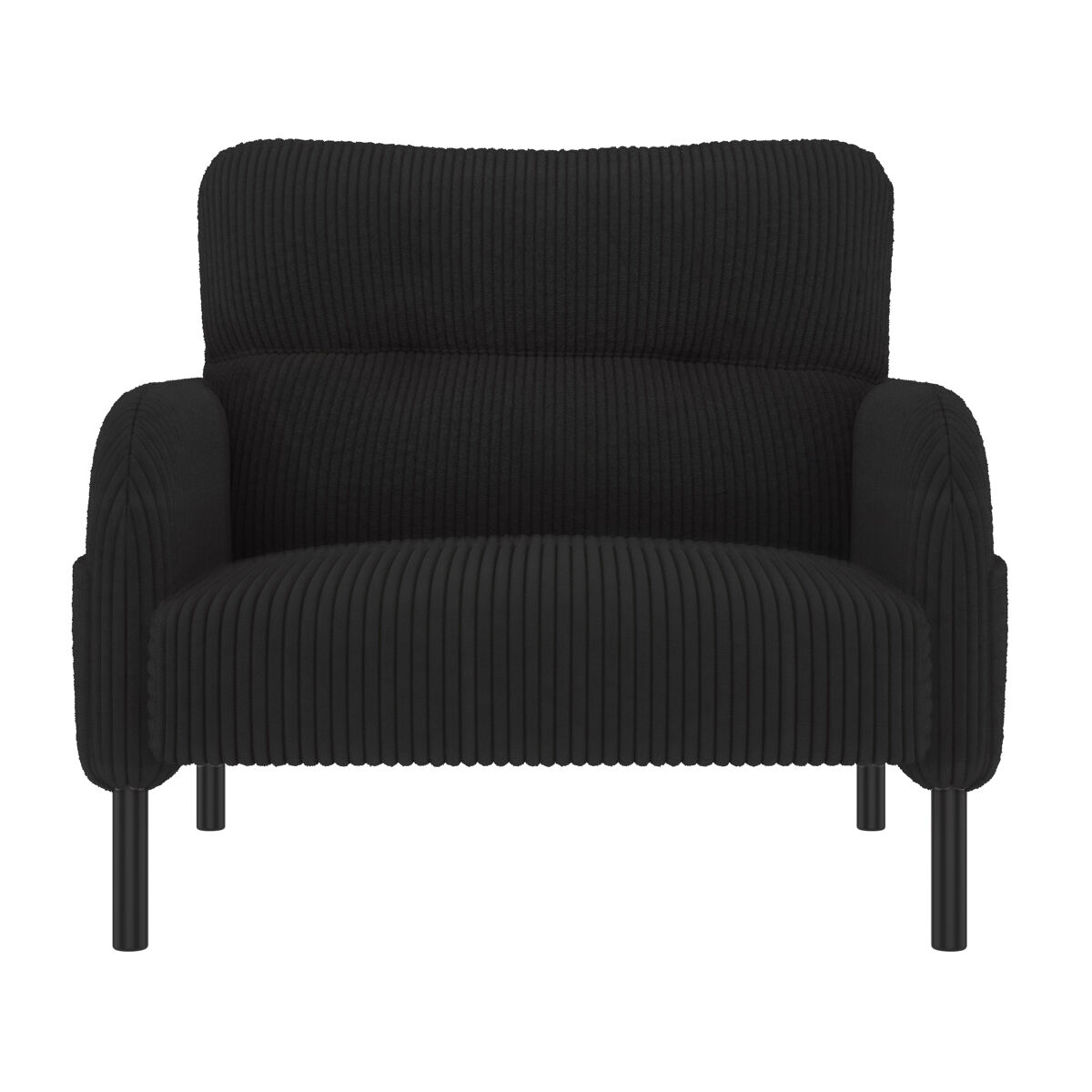 Sillón 1 plaza - bequeme sitztiefe, armlehnen con seitentaschen, estructura sólida - negro
