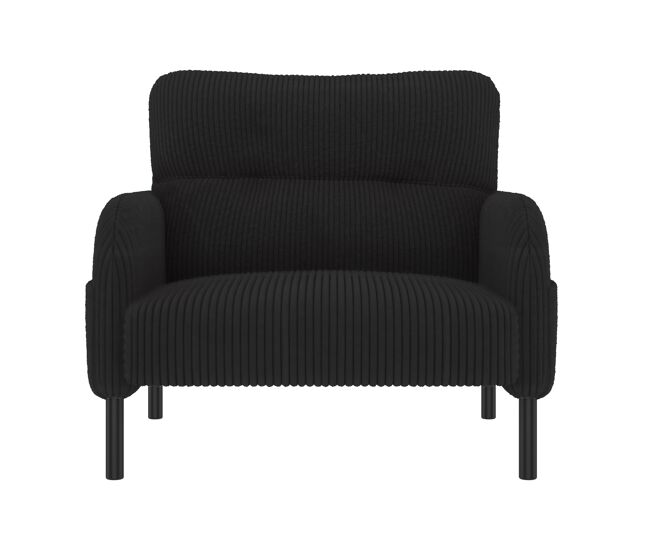 Sillón 1 plaza - bequeme sitztiefe, armlehnen con seitentaschen, estructura sólida - negro