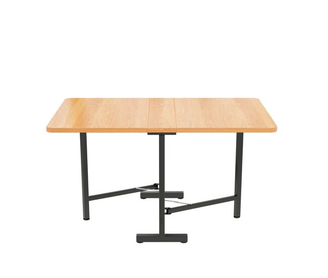 Mesa comedor extensible 120 cm x 80 cm - estilo moderno minimalista, estructura de aleación de alta resistencia - roble