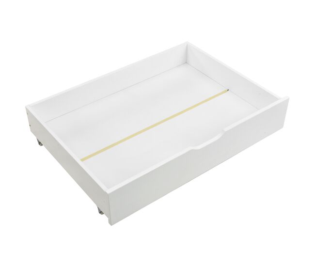 Cajonera 93x67x20cm - 2 cajones, almacenamiento bajo la cama, mdf, ruedas - blanco