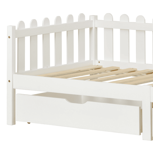 Cômoda 93x67x20cm - 2 gavetas, arrumação debaixo da cama, MDF, rodízios - Branco