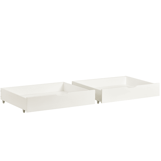 Cômoda 93x67x20cm - 2 gavetas, arrumação debaixo da cama, MDF, rodízios - Branco