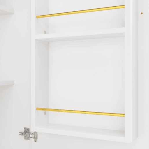 Mesa de bar giratória 360° - 138x39x102 cm - Móvel de bar com arrumação, ilha de cozinha, três portas com prateleiras, painéis divisórios removíveis - Branco