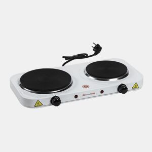 MELCHIONI FAMILY COOK 2 Fogão elétrico 1500 W, 2 placas de ferro fundido, termóstatos reguláveis, branco