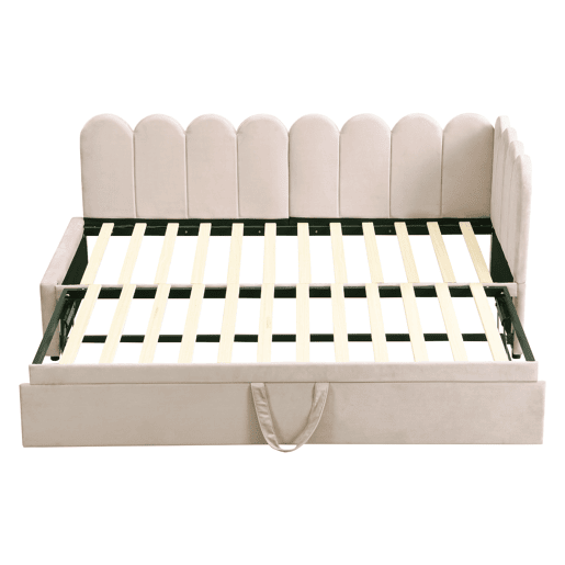 Sofá-cama 90180x200 cm - Multifuncional em L, design compacto, ideal para crianças ou convidados - Bege Sofá-cama 90180x200 cm - Multifuncional em L, design compacto, ideal para crianças ou convidados - Bege