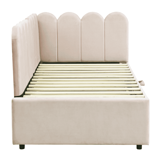 Sofá-cama 90180x200 cm - Multifuncional em L, design compacto, ideal para crianças ou convidados - Bege Sofá-cama 90180x200 cm - Multifuncional em L, design compacto, ideal para crianças ou convidados - Bege
