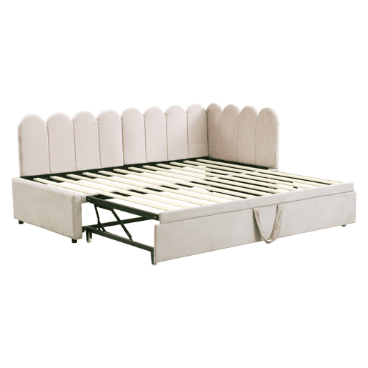 Sofá-cama 90180x200 cm - Multifuncional em L, design compacto, ideal para crianças ou convidados - Bege Sofá-cama 90180x200 cm - Multifuncional em L, design compacto, ideal para crianças ou convidados - Bege