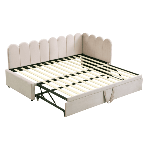 Sofá-cama 90180x200 cm - Multifuncional em L, design compacto, ideal para crianças ou convidados - Bege Sofá-cama 90180x200 cm - Multifuncional em L, design compacto, ideal para crianças ou convidados - Bege