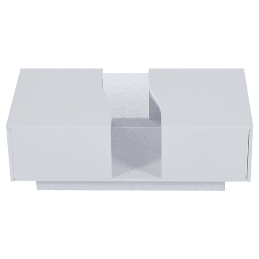 Mesa de café moderna LED - 100 x 50 x 35 cm - Mesa auxiliar branca com luz LED e painel acrílico - Branco Mesa de café moderna LED - 100 x 50 x 35 cm - Mesa auxiliar branca com luz LED e painel acrílico - Branco