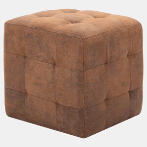 Lote de 2 Mesas De Cabeceira - Mesinhas De Cabeceira 30x30x30 cm camurça artificial castanho