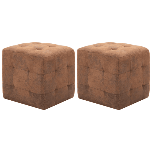 Lote de 2 Mesas De Cabeceira - Mesinhas De Cabeceira 30x30x30 cm camurça artificial castanho