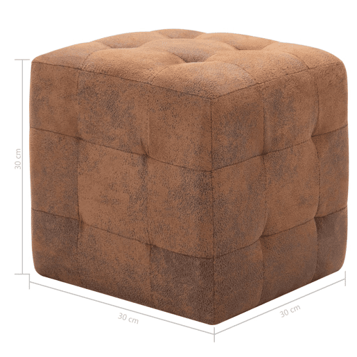 Lote de 2 Mesas De Cabeceira - Mesinhas De Cabeceira 30x30x30 cm camurça artificial castanho