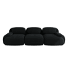 Sofá de 3 lugares - Modular, antiderrapante, sem montagem, com braços ergonómicos e enchimento elástico, Veludo cotelê - Preto