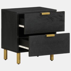 Mesa De Cabeceira - Mesinha De Cabeceira 40x33x46 cm madeira de mangueira maciça preto