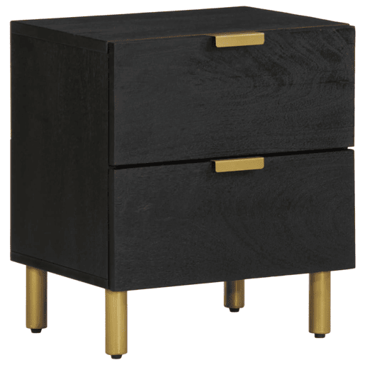 Mesa De Cabeceira - Mesinha De Cabeceira 40x33x46 cm madeira de mangueira maciça preto Mesa De Cabeceira - Mesinha De Cabeceira 40x33x46 cm madeira de mangueira maciça preto