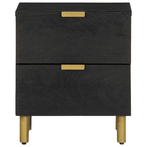 Mesa De Cabeceira - Mesinha De Cabeceira 40x33x46 cm madeira de mangueira maciça preto Mesa De Cabeceira - Mesinha De Cabeceira 40x33x46 cm madeira de mangueira maciça preto