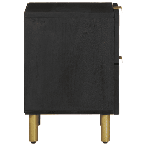 Mesa De Cabeceira - Mesinha De Cabeceira 40x33x46 cm madeira de mangueira maciça preto Mesa De Cabeceira - Mesinha De Cabeceira 40x33x46 cm madeira de mangueira maciça preto