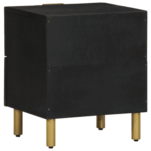 Mesa De Cabeceira - Mesinha De Cabeceira 40x33x46 cm madeira de mangueira maciça preto Mesa De Cabeceira - Mesinha De Cabeceira 40x33x46 cm madeira de mangueira maciça preto