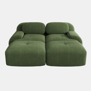 Sofá modular de 2 lugares - com chaise longue, antiderrapante, ergonómico, com estofamento elástico - Verde