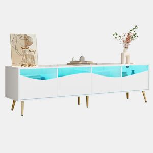 Móvel de TV 180cm de mdf com 4 gavetas e luz led,branco