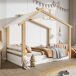 Cama cabaña de madera de pino Cama cabaña de madera de pino Natural/ Blanco