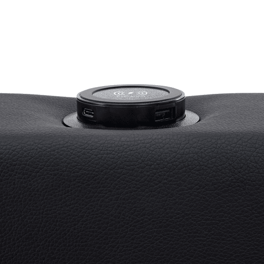 Cama estofada 90x190 - com porta USB, carregamento sem fios e com fios, LED e 4 gavetas - Preto