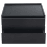 Mesa de café giratória 60x60x38 cm - 360° giratória, 2 prateleiras e arrumação - Preto