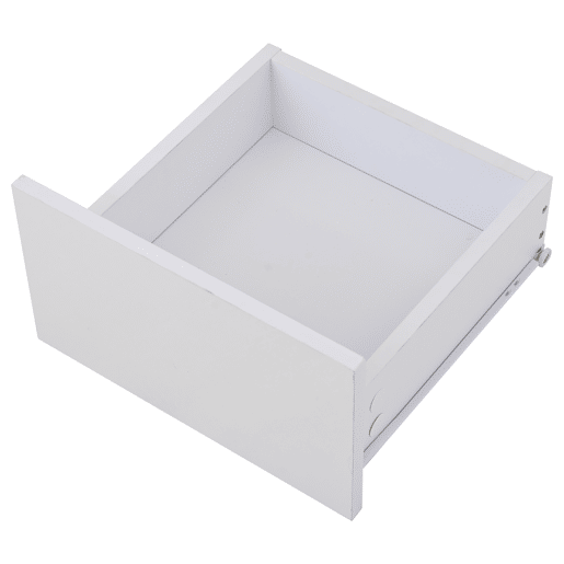 Mesa de centro 70x70x40 cm - Te Tisch de alto brilho, com luzes LED, mesa de sala com 4 gavetas, design geométrico - Branco