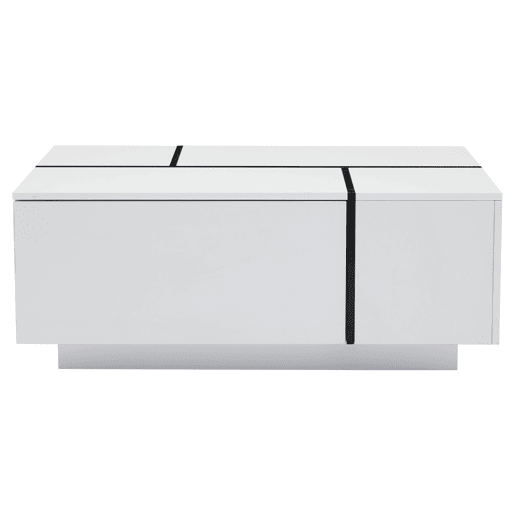 Mesa de centro quadrada 100x60x40 cm - Mesa de sala com quatro gavetas, tampo deslizante, até 30 kg - Branco Mesa de centro quadrada 100x60x40 cm - Mesa de sala com quatro gavetas, tampo deslizante, até 30 kg - Branco