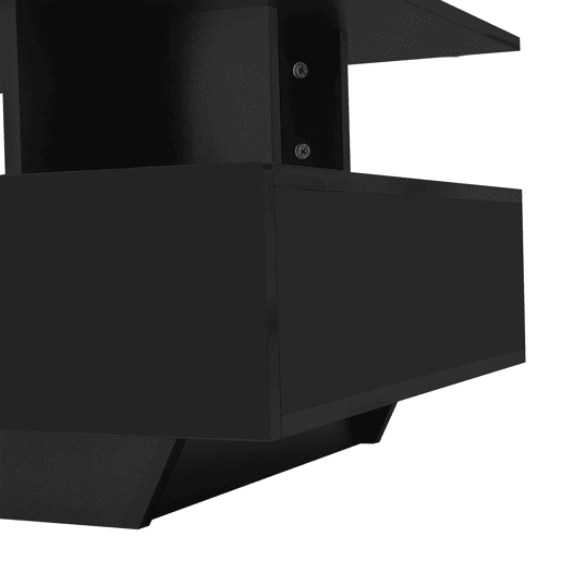 Mesa de centro moderna 90x55x41 cm - com LED, 2 gavetas, design elegante - Preto