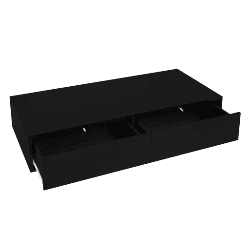 Mesa de centro moderna 115 x 55 x 34 cm - 2 gavetas, iluminação LED, capacidade para 30 kg - Preto Mesa de centro moderna 115 x 55 x 34 cm - 2 gavetas, iluminação LED, capacidade para 30 kg - Preto