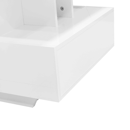Mesa de centro moderna 90x55x41 cm - Com LED, 2 gavetas, design elegante - Branco