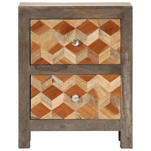 Mesa De Cabeceira - Mesinha De Cabeceira 40x30x50cm madeira mangueira maciça cinzento Mesa De Cabeceira - Mesinha De Cabeceira 40x30x50cm madeira mangueira maciça cinzento