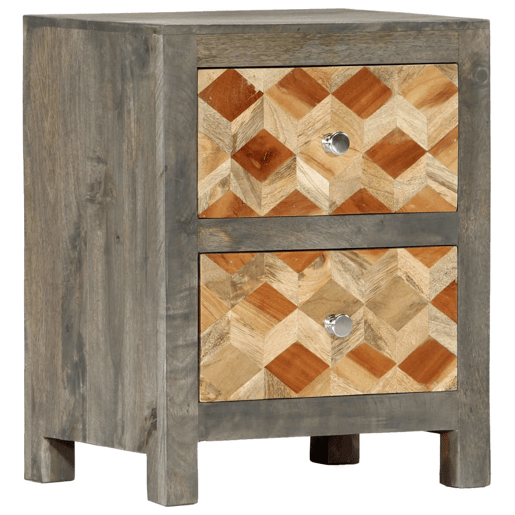 Mesa De Cabeceira - Mesinha De Cabeceira 40x30x50cm madeira mangueira maciça cinzento Mesa De Cabeceira - Mesinha De Cabeceira 40x30x50cm madeira mangueira maciça cinzento
