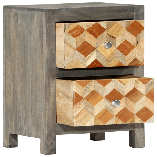 Mesa De Cabeceira - Mesinha De Cabeceira 40x30x50cm madeira mangueira maciça cinzento Mesa De Cabeceira - Mesinha De Cabeceira 40x30x50cm madeira mangueira maciça cinzento