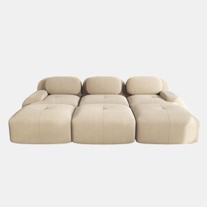 Sofá modular de 3 lugares com 3 pufes - Montagem sem necessidade, adequado para animais de estimação, braços ultra-refinados, estofamento altamente elástico 32D - Bege