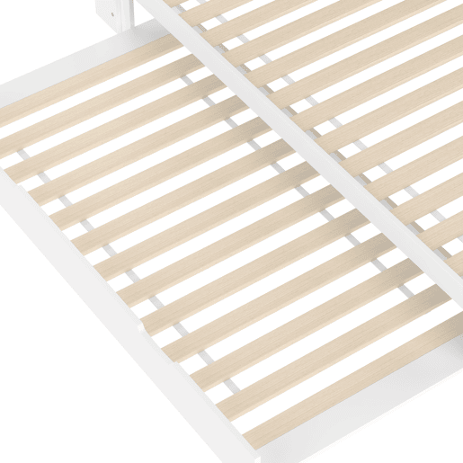 Cama nido 140x200 cm - sofá-cama, cabeceira com arrumação, cama extraível, sem colchão - branco