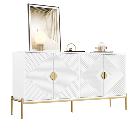 Aparador de mdf com 4 portas,branco Aparador de mdf com 4 portas,branco