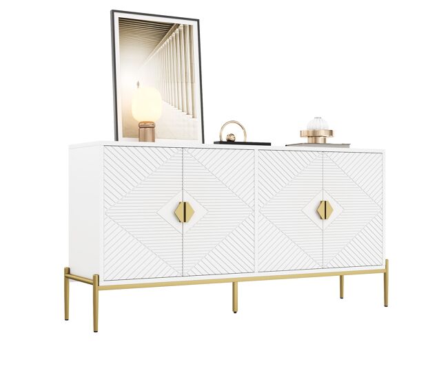 Aparador de mdf con 4 puertas,blanco