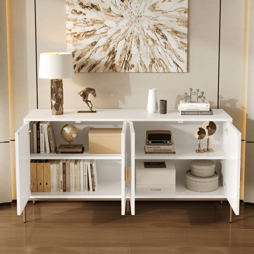 Aparador de mdf com 4 portas,branco Aparador de mdf com 4 portas,branco