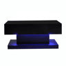 Mesa de centro LED 100x50x45 cm - Mesa elevável com design deslizante lateral, elevação hidráulica e arrumação - Preta