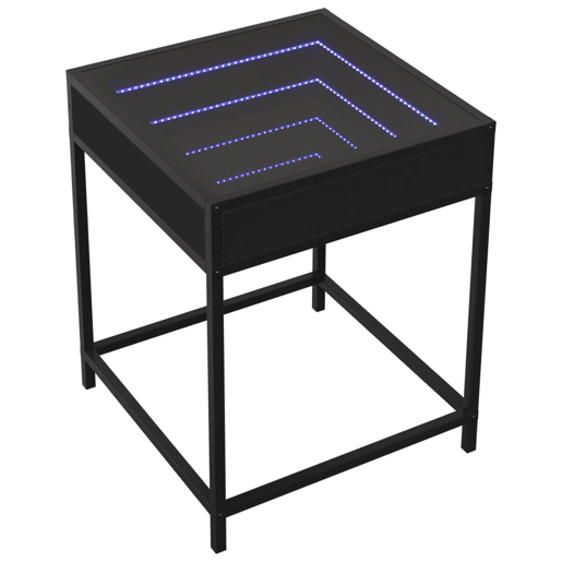 Mesa De Cabeceira - Mesinha De Cabeceira com luzes LED Infinity 40x40x51 cm preto