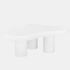Mesa de centro irregular em forma de nuvem 97x67x32cm - MDF com almofadas de feltro, superfície lacada - Creativa